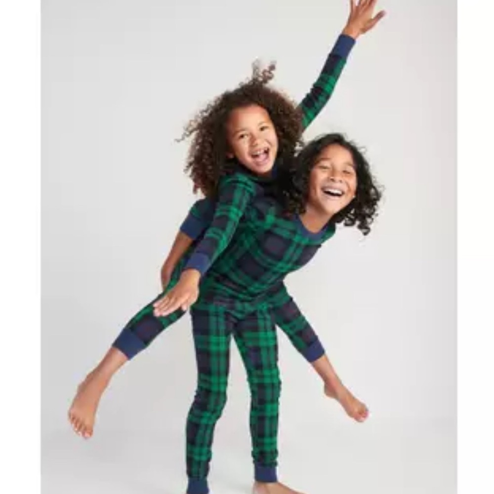 Dream Life Little Kids Christmas Scotch Plaid Tight Fit Pajama